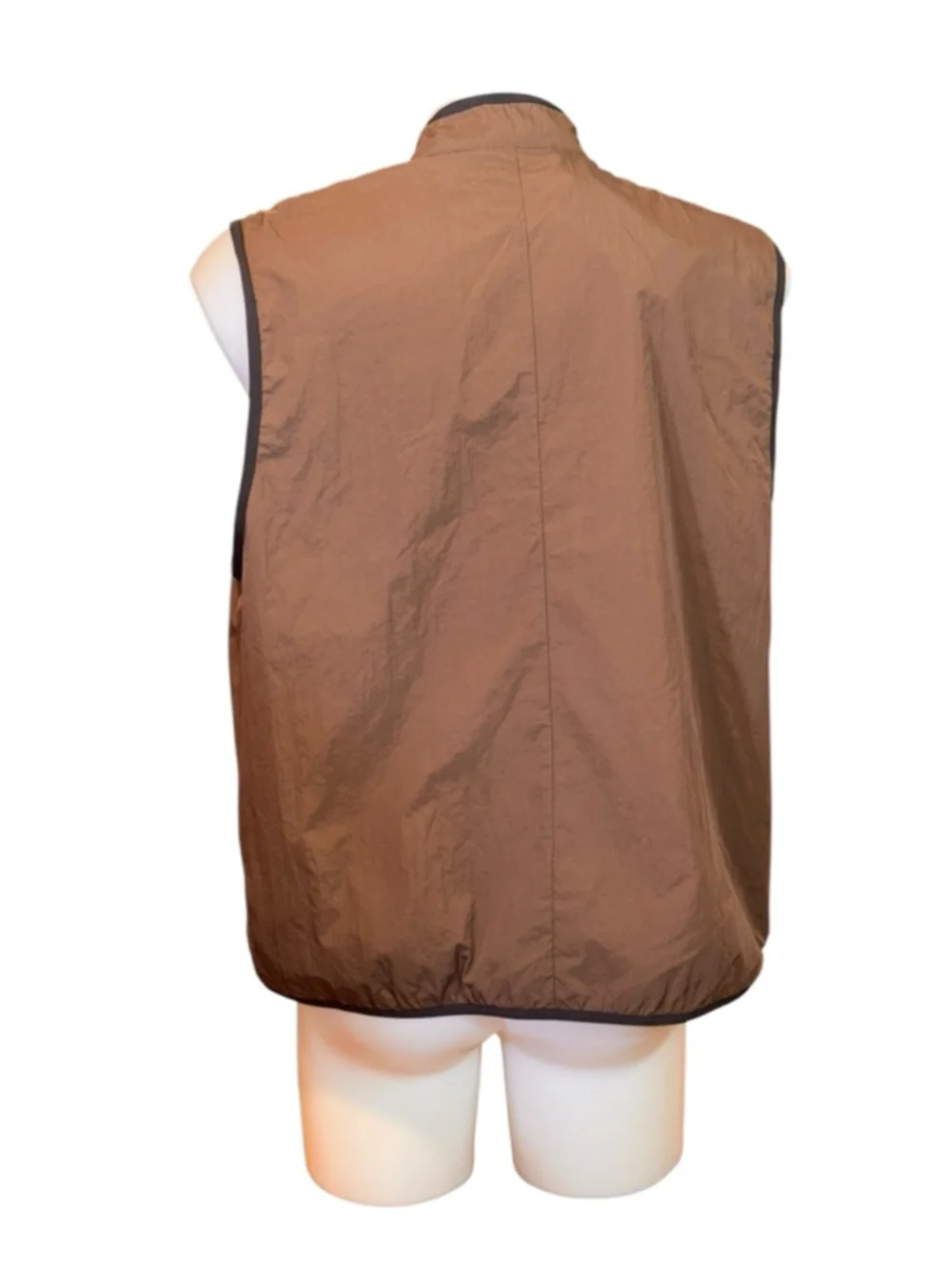 Men's Nike Brown & Black Full-Zip Vest L tech woven fabric
